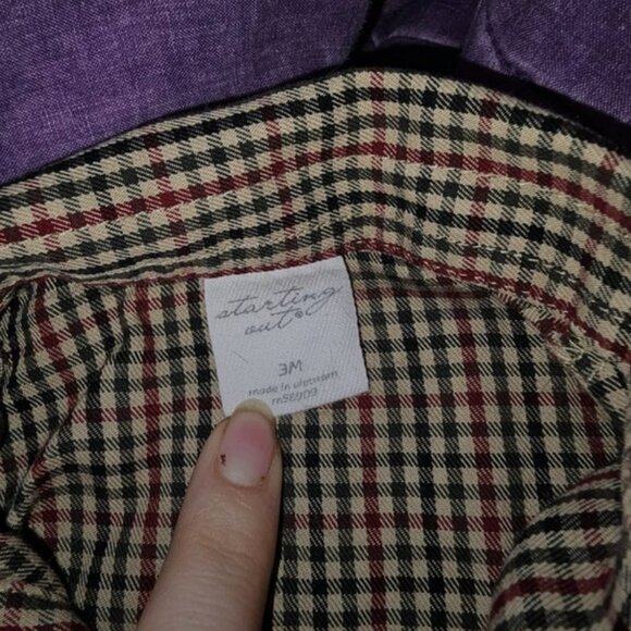 Starting Out Plaid button-down shirt 3 months - Picture 2 of 2